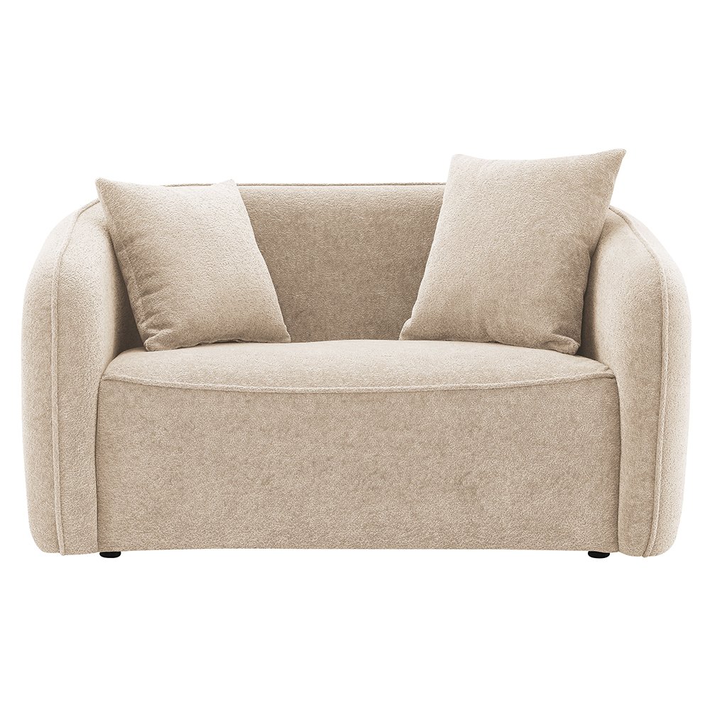 Keith Loveseat w/2 Pillows Beige Chenille. Picture 3