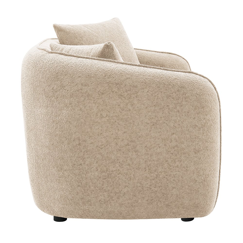 Keith Loveseat w/2 Pillows Beige Chenille. Picture 4