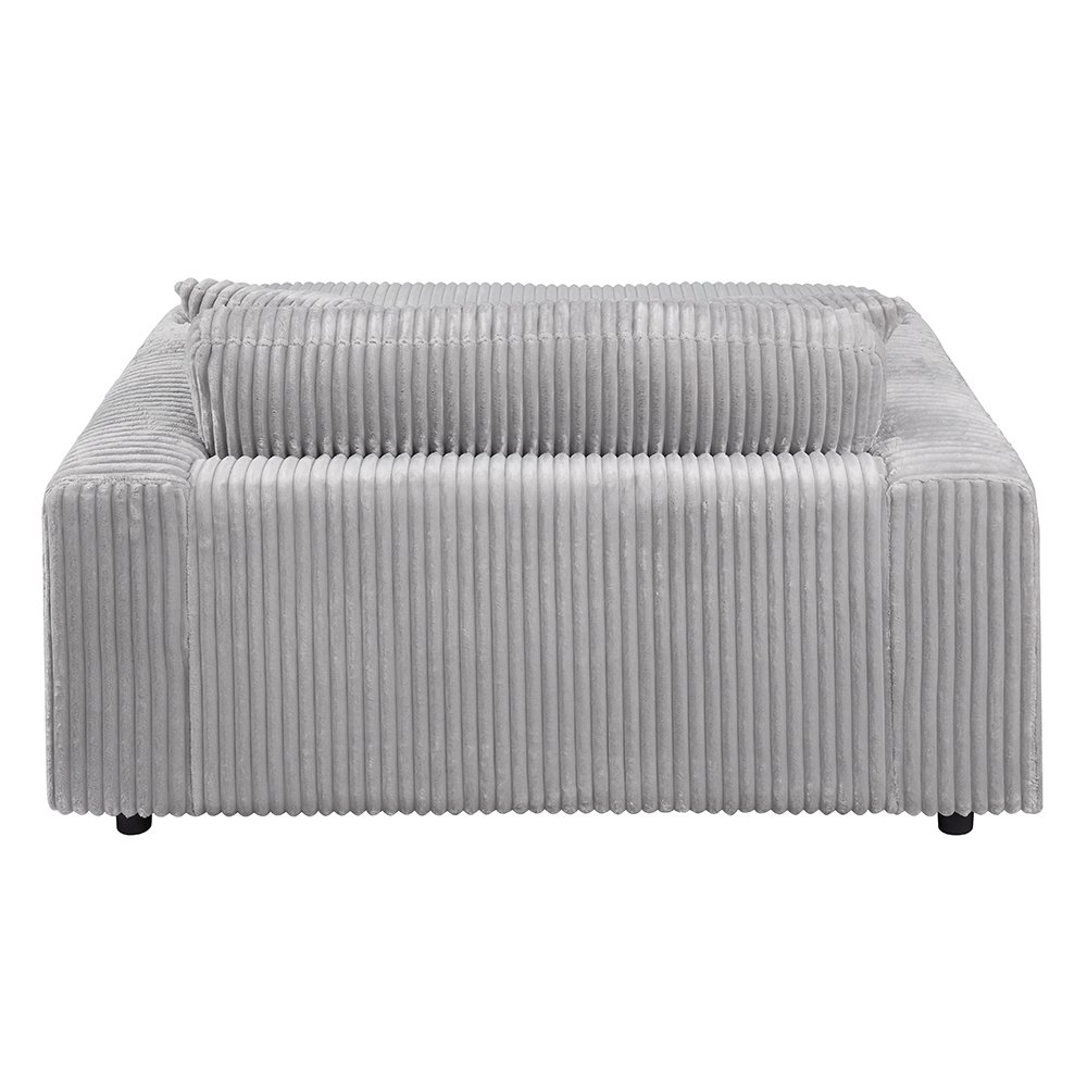 Hilde Chaise w/2 Pillows Light Gray Cordoury. Picture 5