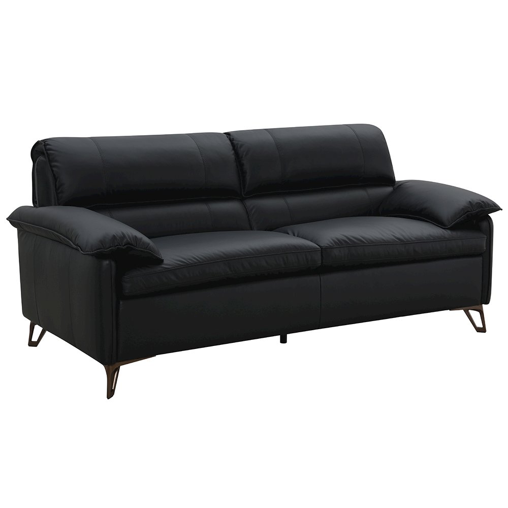 Eilene Loveseat Black Top Grain Leather. Picture 2