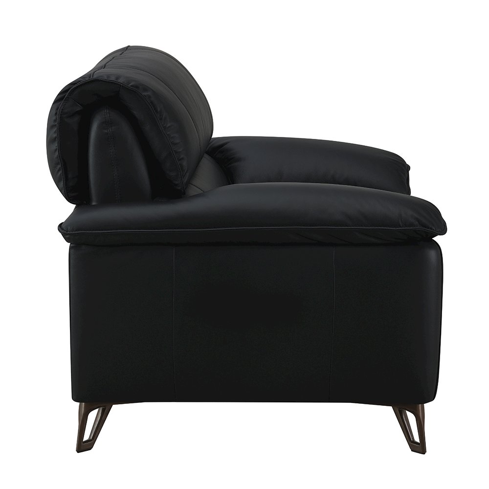 Eilene Loveseat Black Top Grain Leather. Picture 4