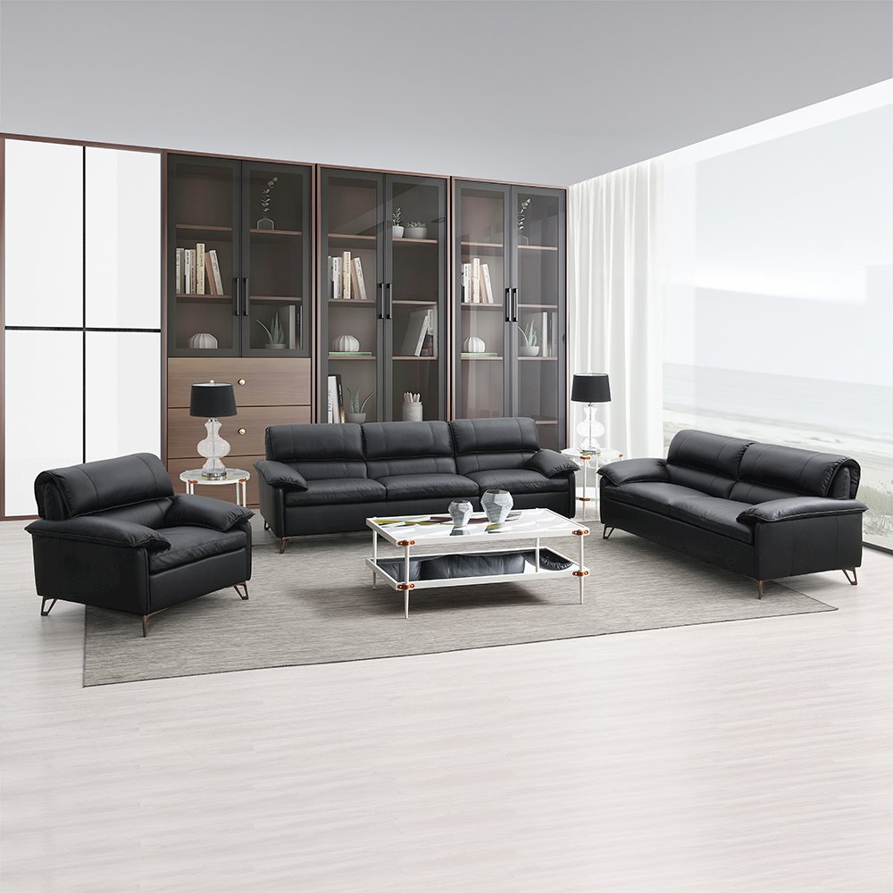 Eilene Chair Black Top Grain Leather. Picture 6