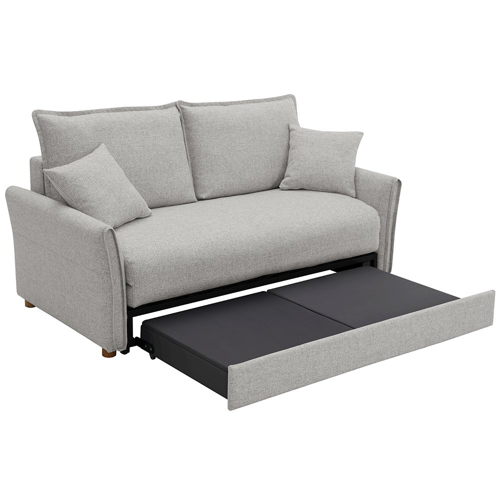 Oran Sofa w/Sleeper, Storage & 2 Pillows Gray Chenille. Picture 5