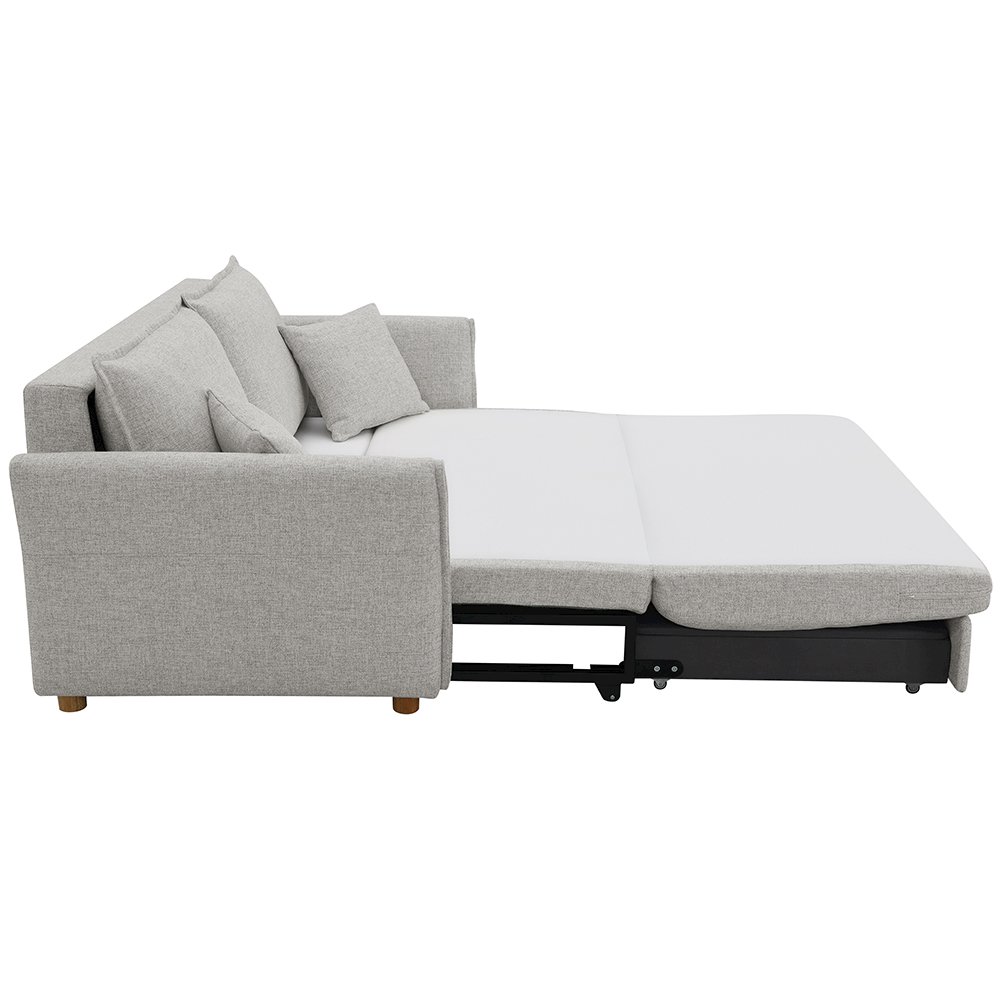 Oran Sofa w/Sleeper, Storage & 2 Pillows Gray Chenille. Picture 8