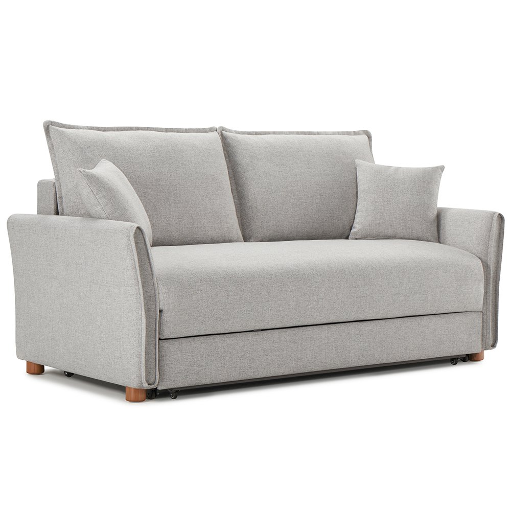 Oran Sofa w/Sleeper, Storage & 2 Pillows Gray Chenille. Picture 10