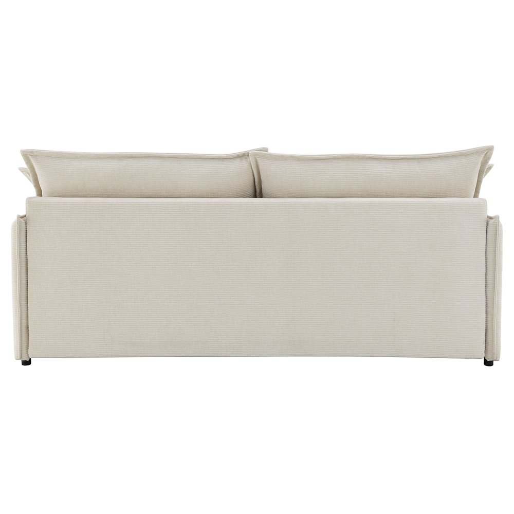 Elisea Sofa w/Sleeper & 2 Pillows Beige Chenille. Picture 7