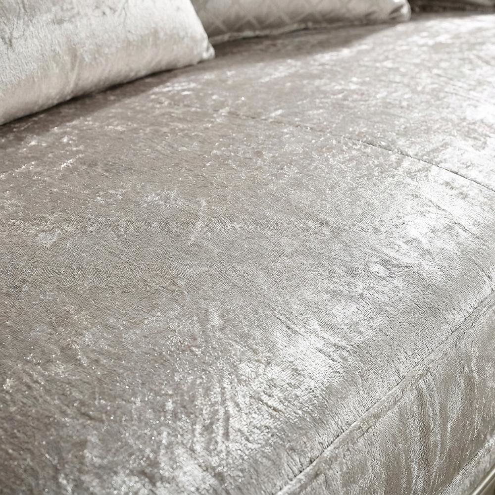 Fabric Sofa with Accent Pillows, Transitional Couch, Beige Fabric & Champagne. Picture 6