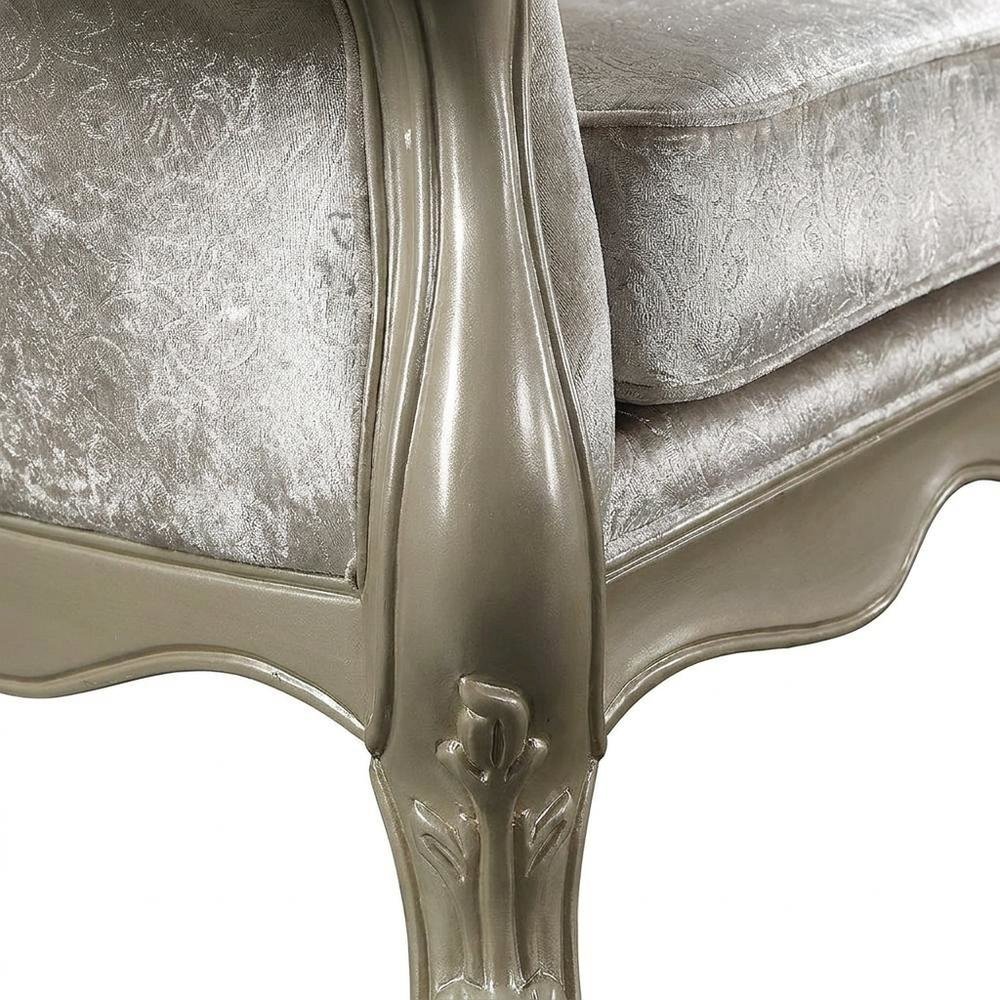 Fabric Small Loveseat Sofa with Throw Pillows, Beige Fabric & Champagne. Picture 7