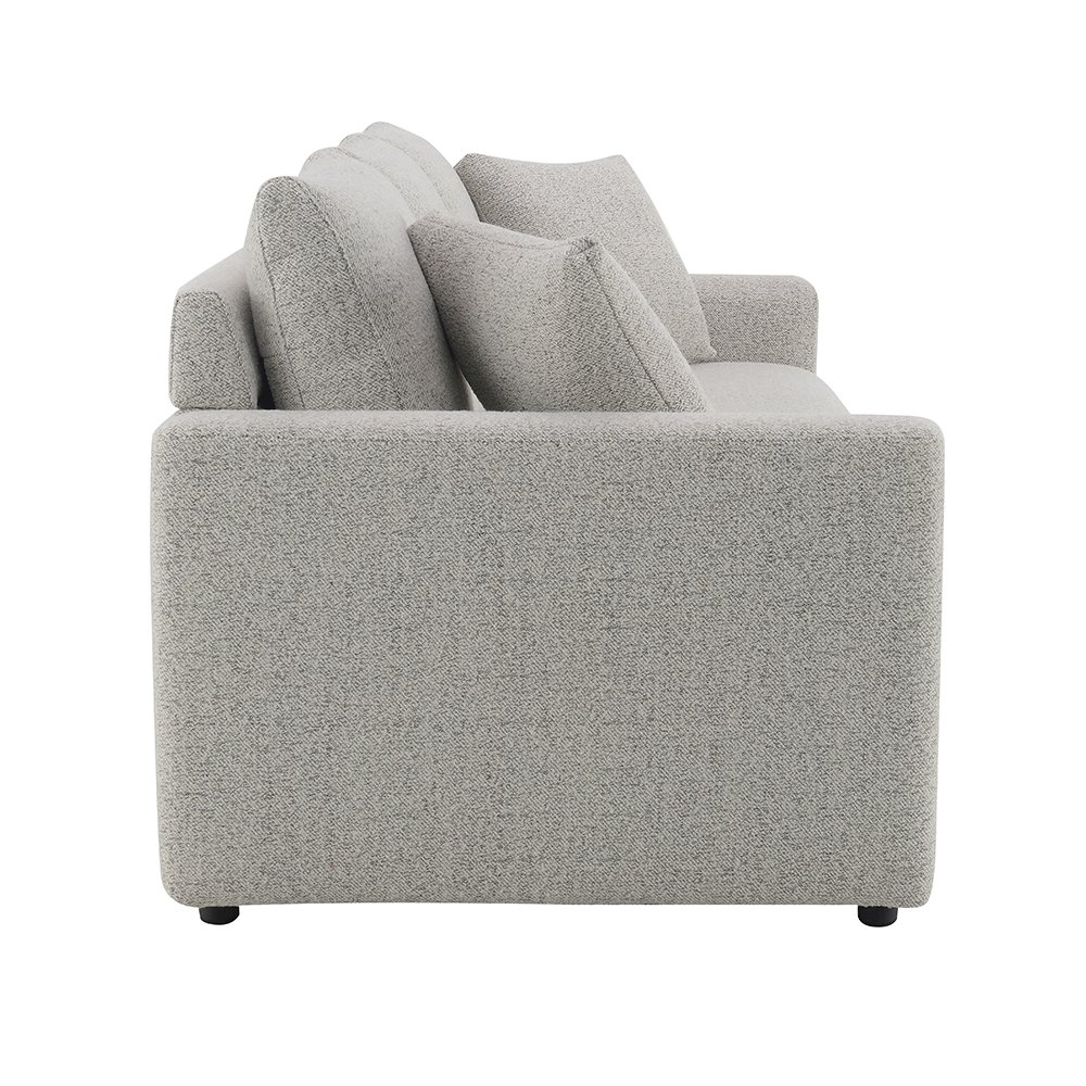 Connie Sofa w/Sleeper & 2 Pillows Gray Boucle. Picture 4