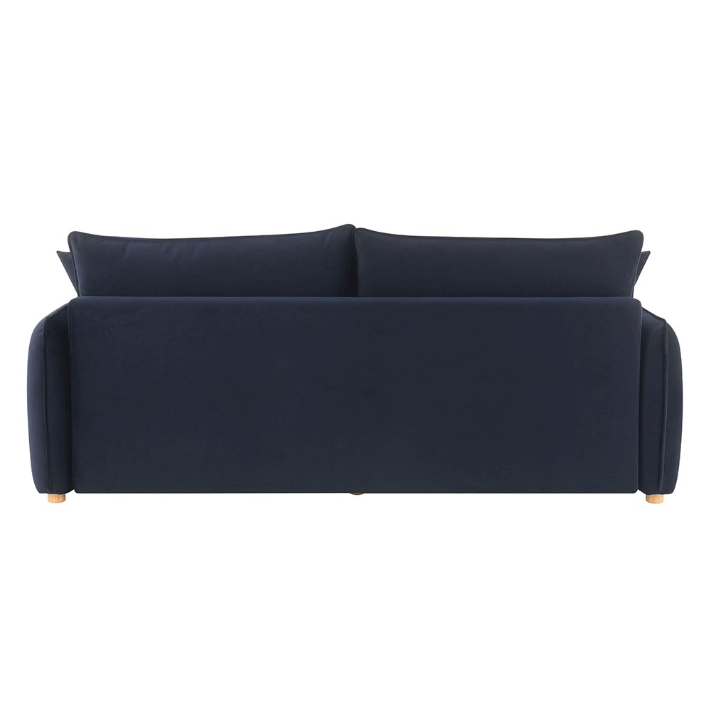 Irina Sofa w/Sleeper & 3 Pillows Blue Velvet. Picture 5