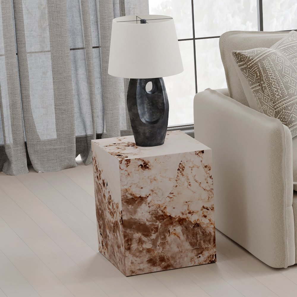 Fultan End Table Engineered Stone. Picture 1
