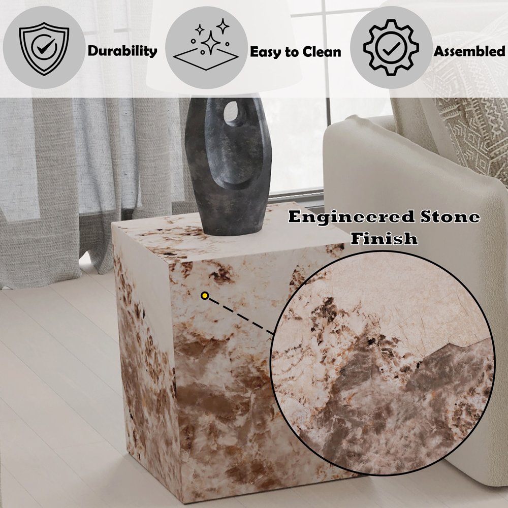Fultan End Table Engineered Stone. Picture 7