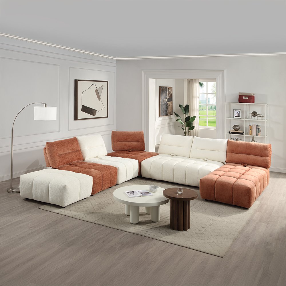 Loanna Ottoman Beige Linen. Picture 7