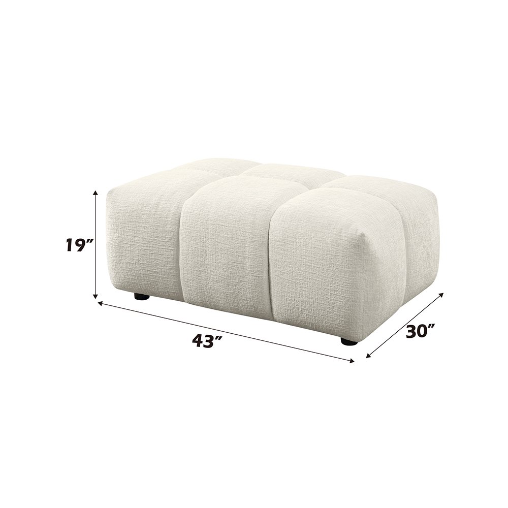 Loanna Ottoman Beige Linen. Picture 8
