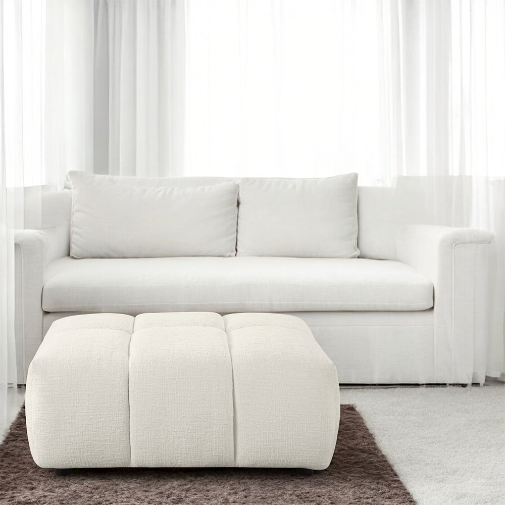 Loanna Ottoman Beige Linen. Picture 9