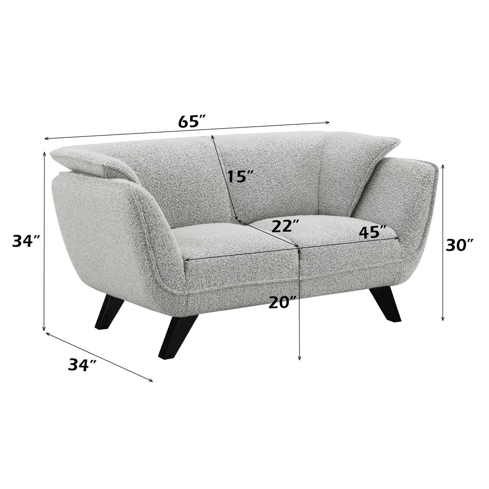 Nayeli Loveseat Light Gray Boucle. Picture 10