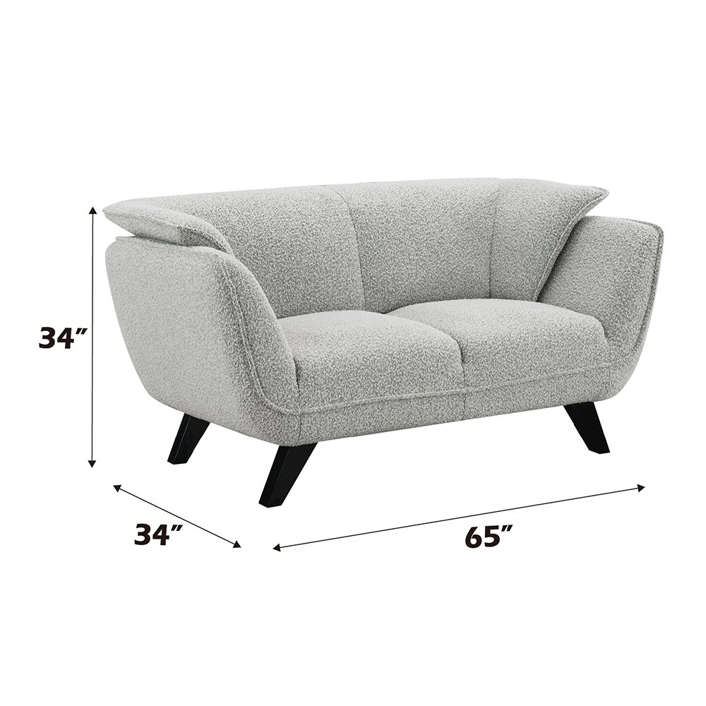 Nayeli Loveseat Light Gray Boucle. Picture 8