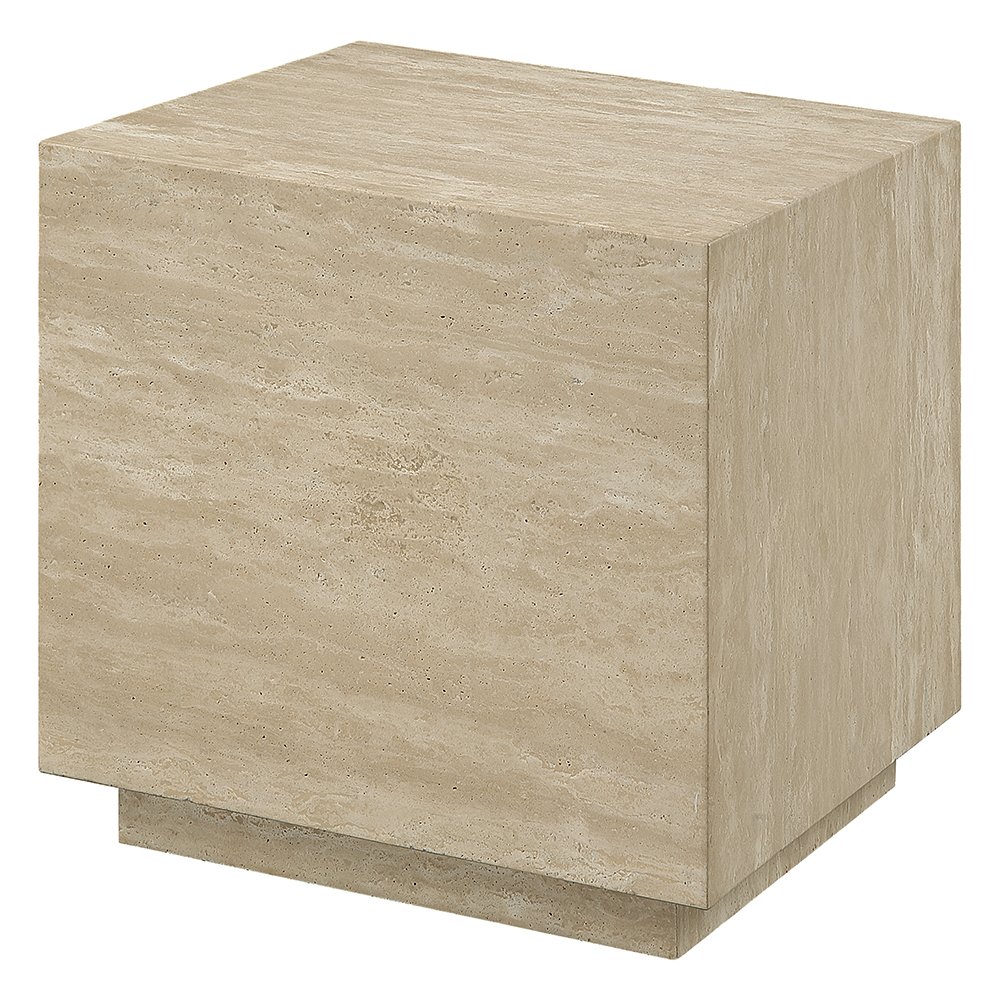 Deon End Table  w/Natrual Marble Top Beige Natrual Marble. Picture 2
