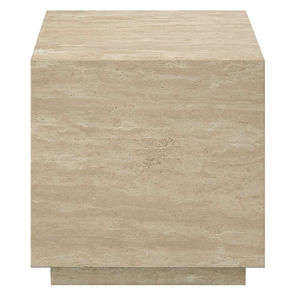 Deon End Table  w/Natrual Marble Top Beige Natrual Marble. Picture 3