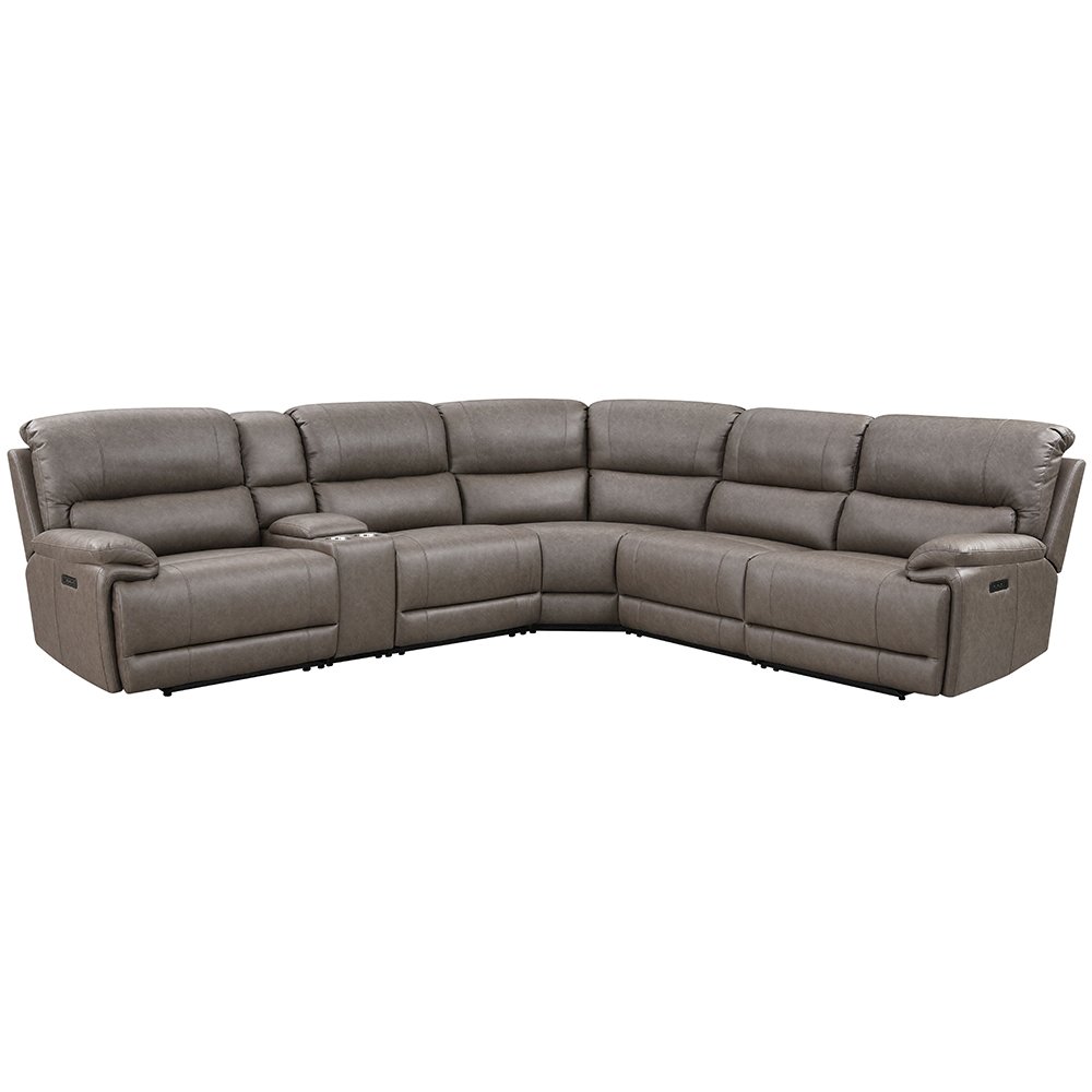 Kantu Motion Sectional Sofa Brown Synthetic Leather. Picture 2