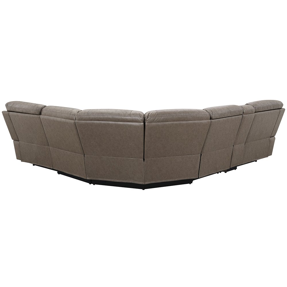 Kantu Motion Sectional Sofa Brown Synthetic Leather. Picture 5