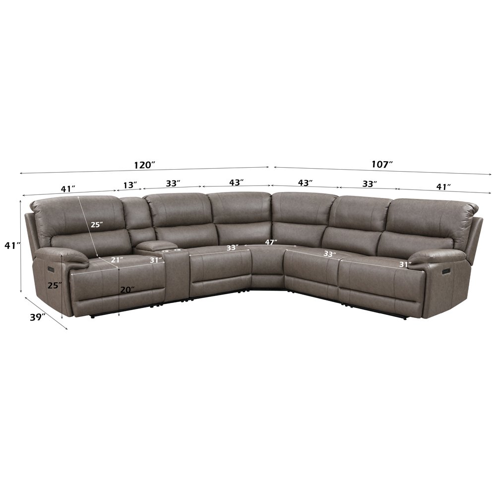 Kantu Motion Sectional Sofa Brown Synthetic Leather. Picture 8