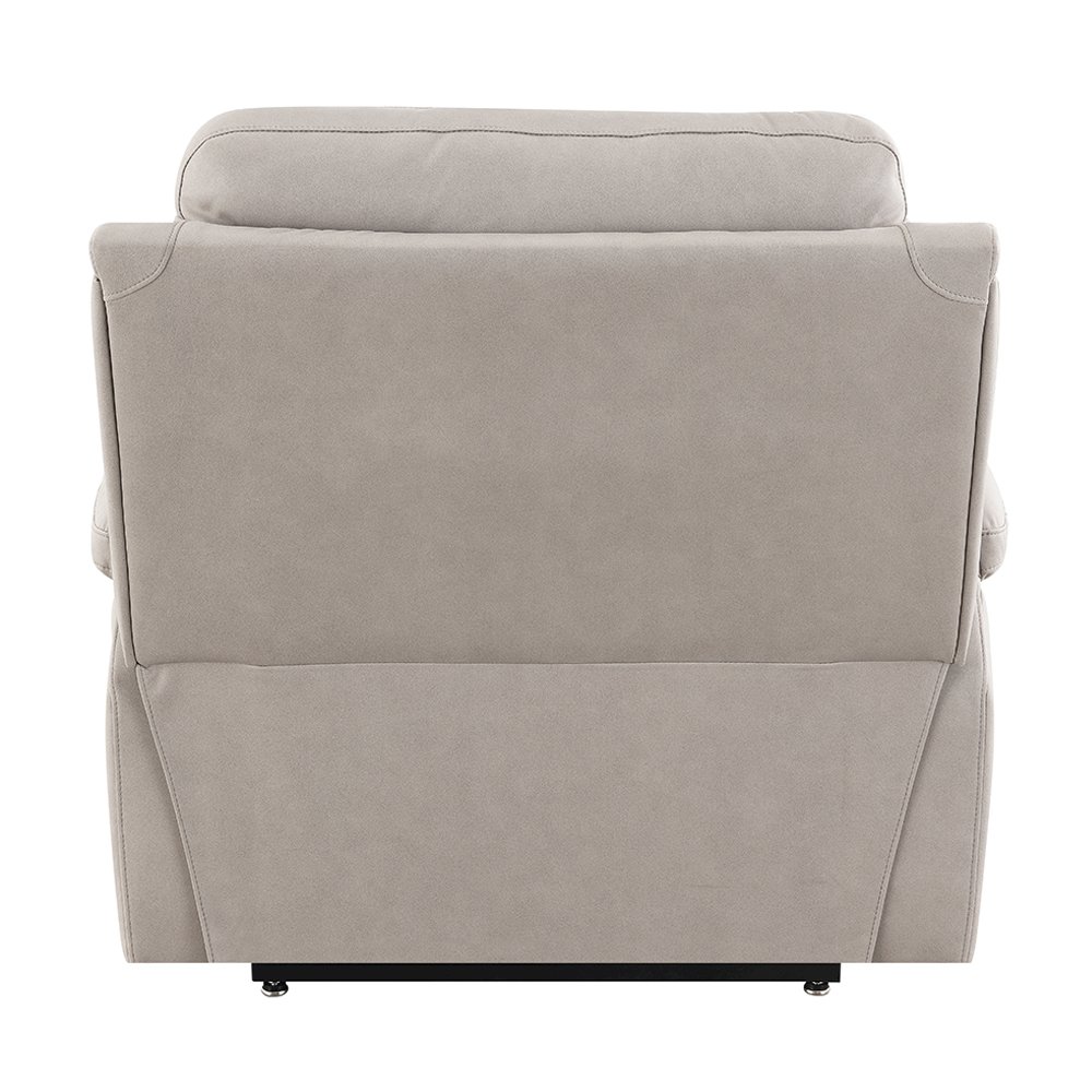 Chriki Power Recliner w/Lift & Heating & Massage Light Gray Polished Microfiber. Picture 5