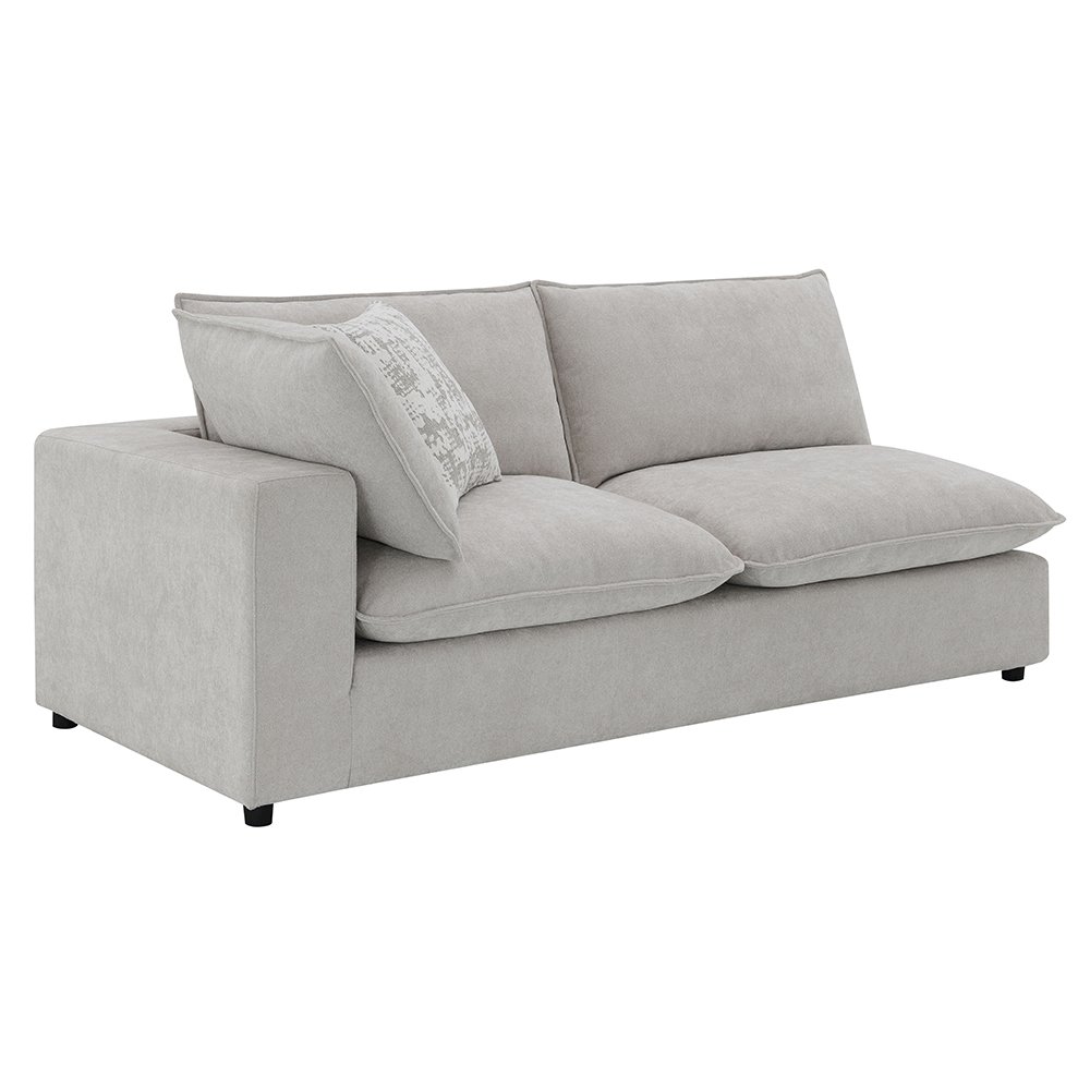 Marisa Modular LF Loveseat w/2 Pillows Beige Boucle. Picture 3