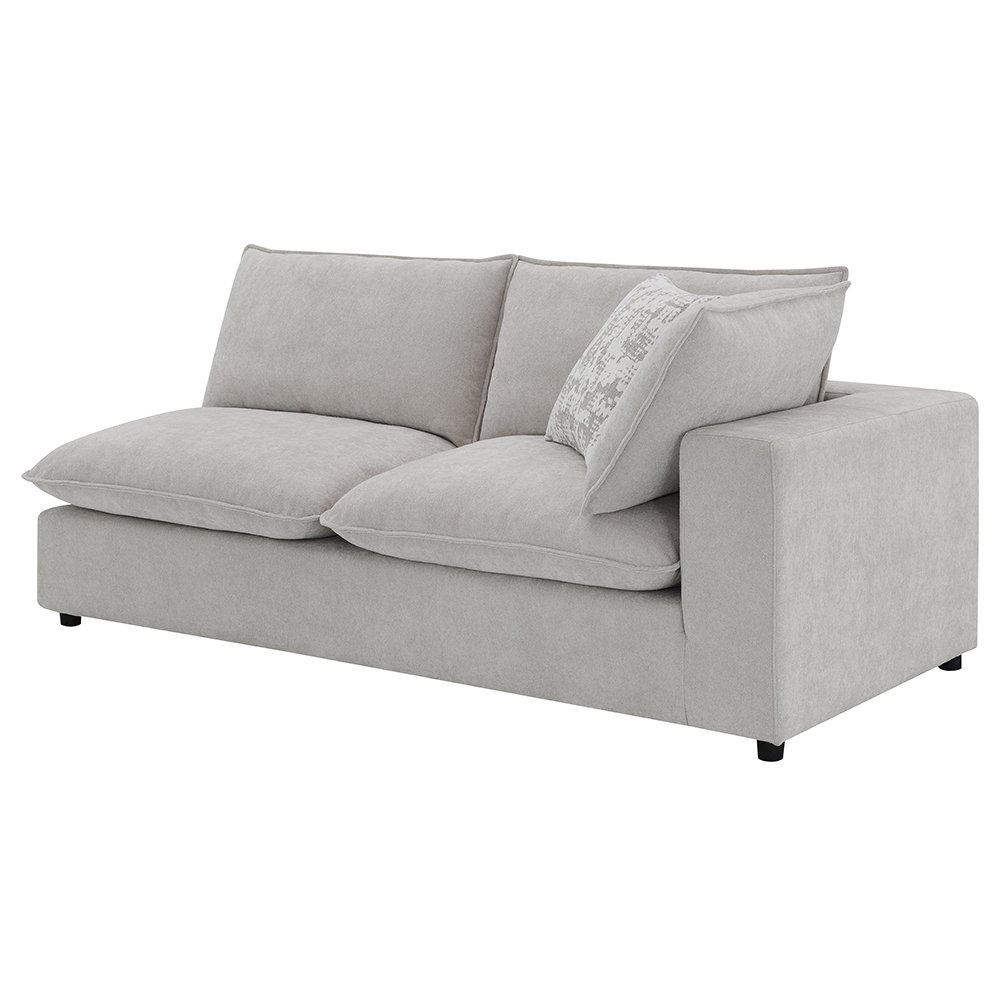 Marisa Modular RF Loveseat w/2 Pillows Beige Boucle. Picture 1
