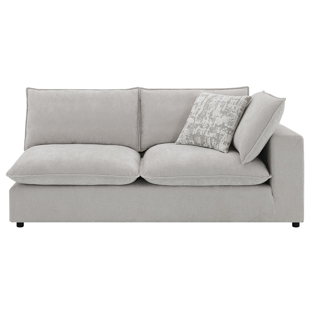 Marisa Modular RF Loveseat w/2 Pillows Beige Boucle. Picture 2