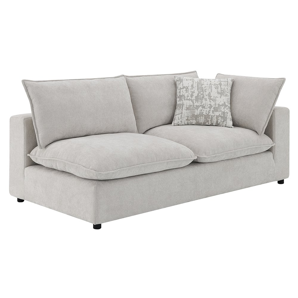 Marisa Modular RF Loveseat w/2 Pillows Beige Boucle. Picture 6