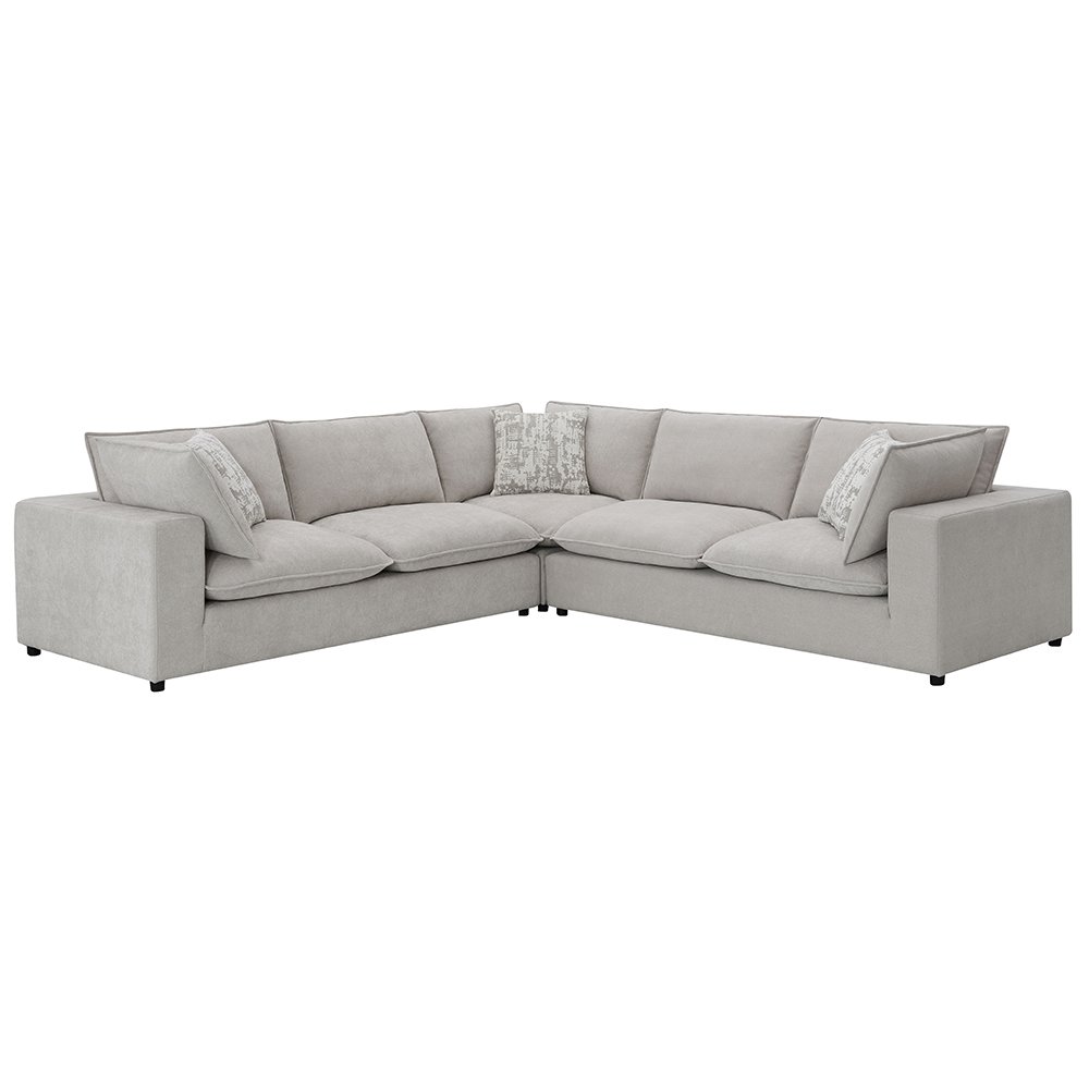 Marisa Modular RF Loveseat w/2 Pillows Beige Boucle. Picture 7