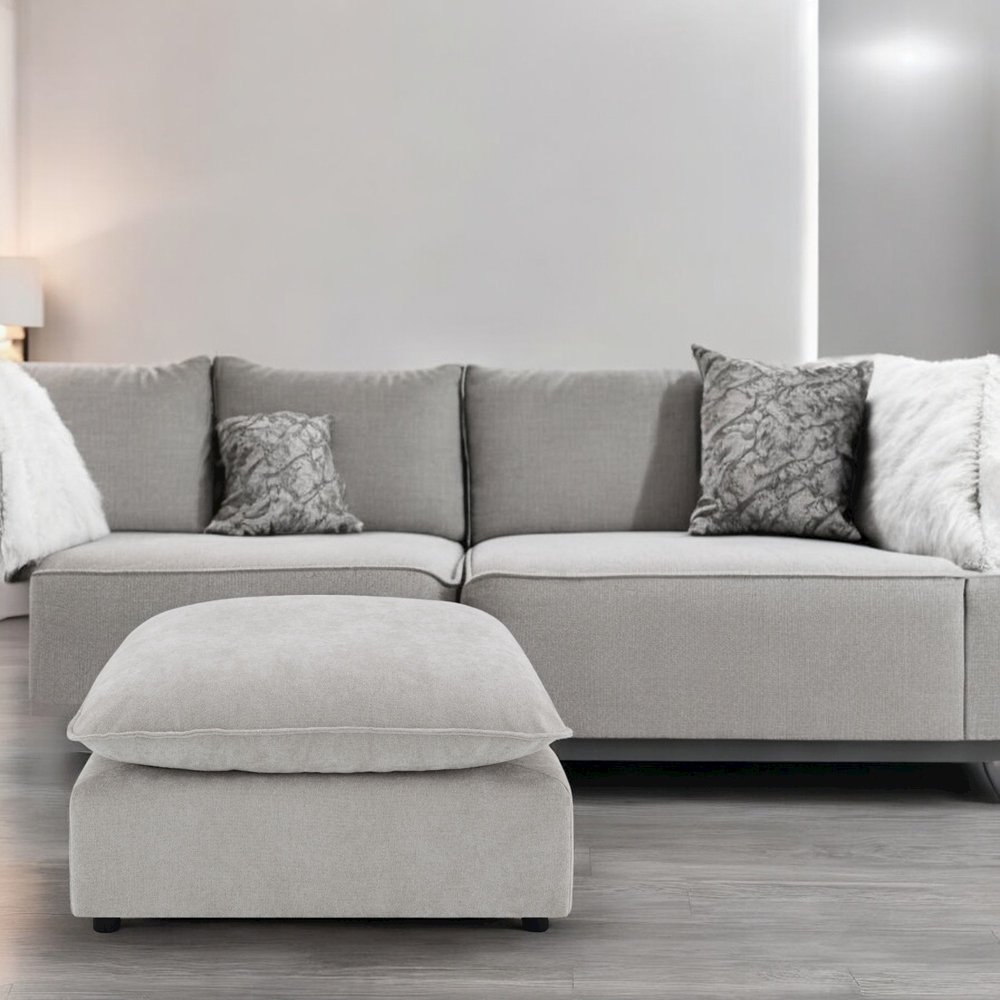 Marisa Modular Ottoman Beige Boucle. Picture 1