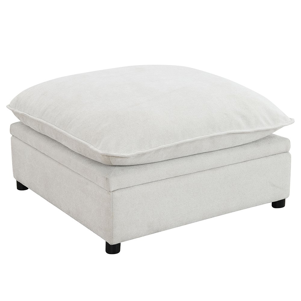 Marisa Modular Ottoman w/Storage Beige Boucle. Picture 2