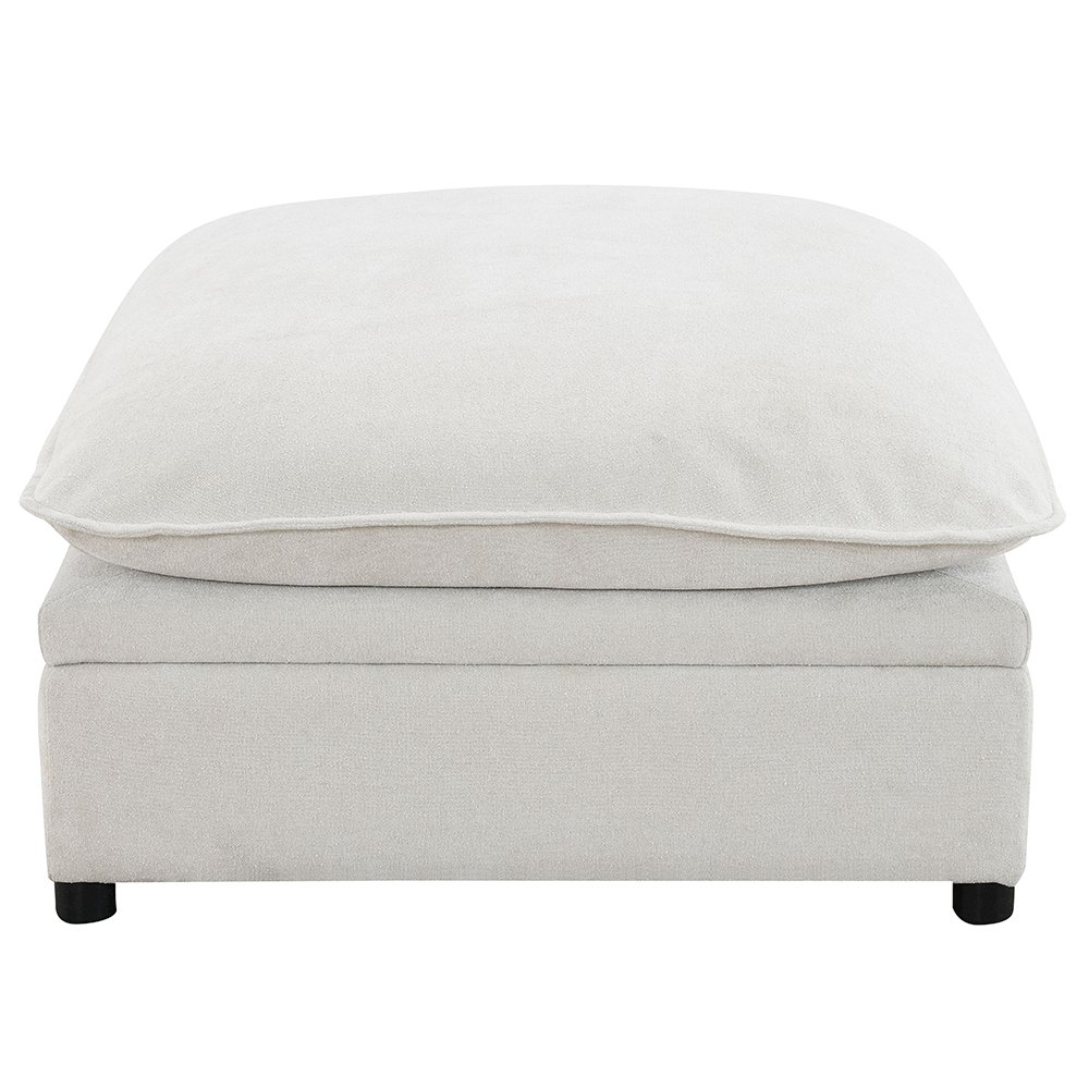 Marisa Modular Ottoman w/Storage Beige Boucle. Picture 3