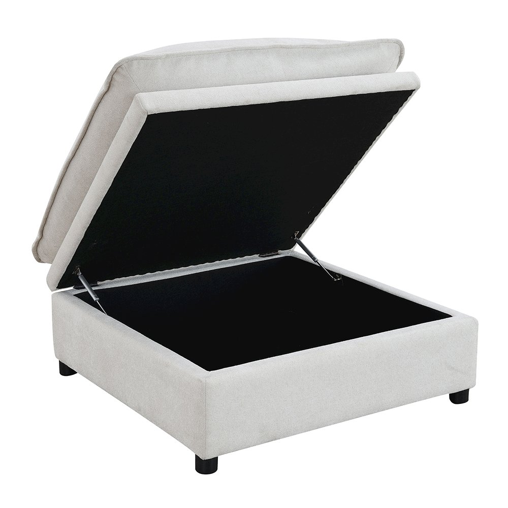 Marisa Modular Ottoman w/Storage Beige Boucle. Picture 4