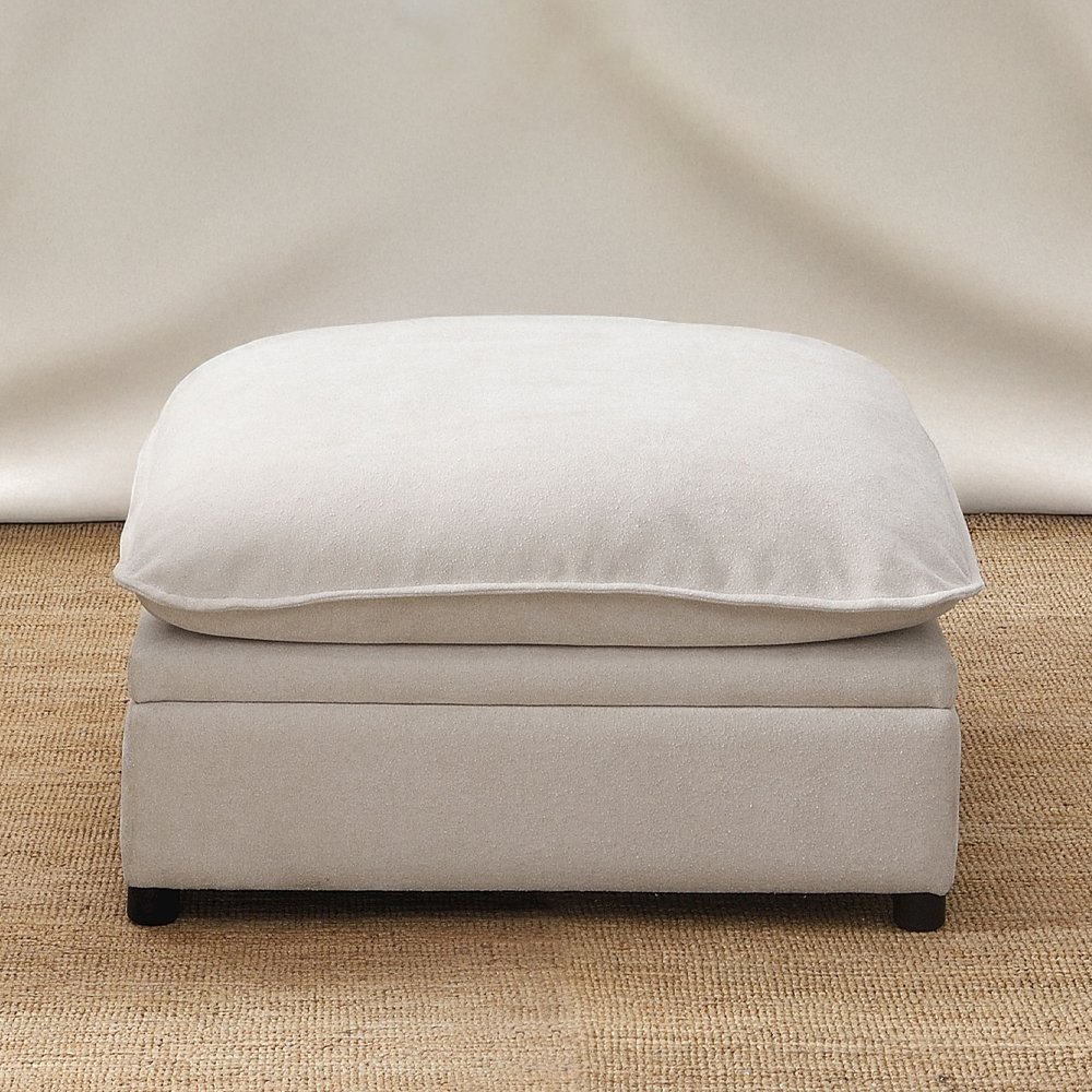 Marisa Modular Ottoman w/Storage Beige Boucle. Picture 5