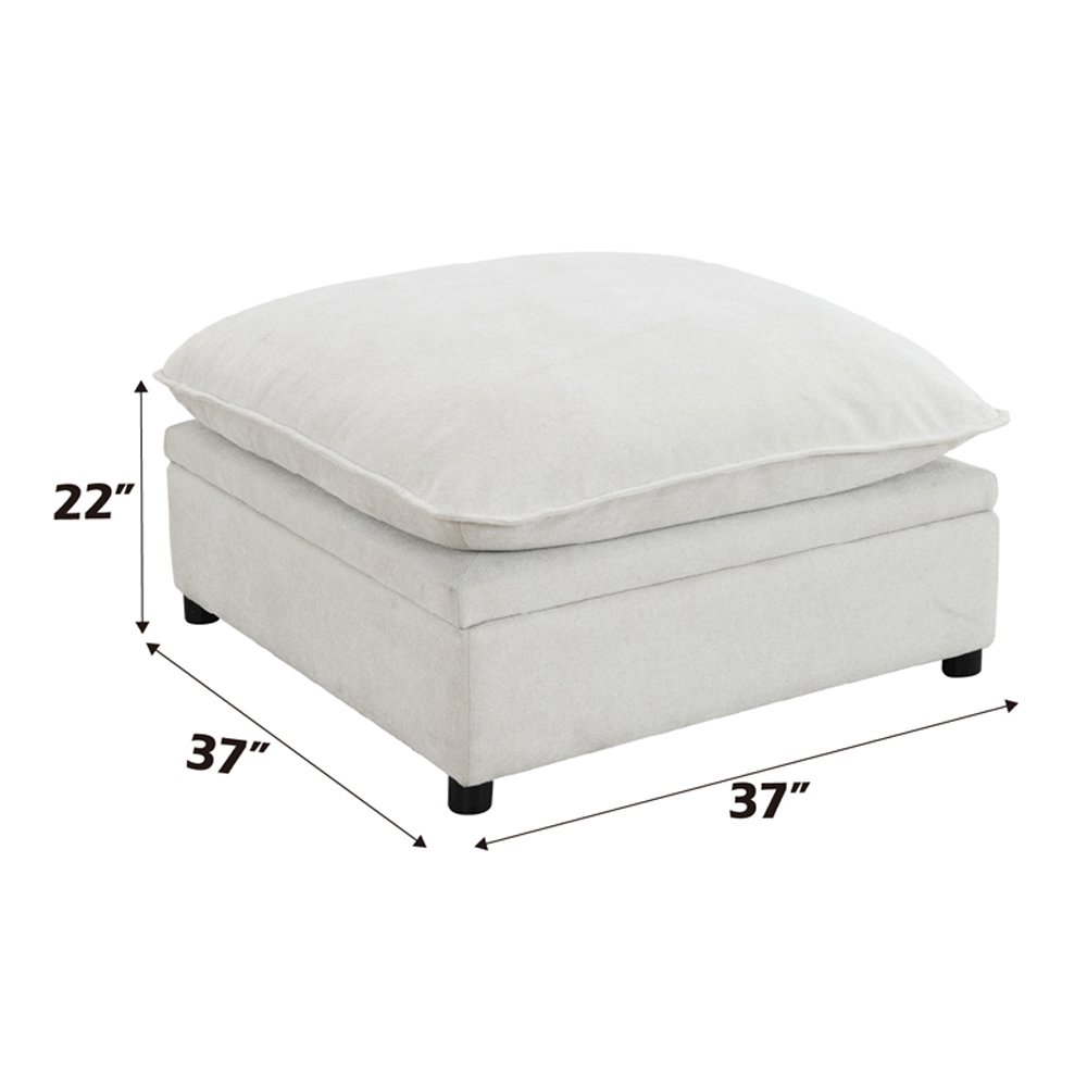 Marisa Modular Ottoman w/Storage Beige Boucle. Picture 8