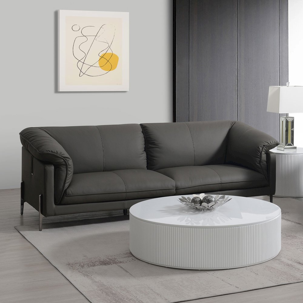 Tadi Sofa Black Top Grain Leather. Picture 1