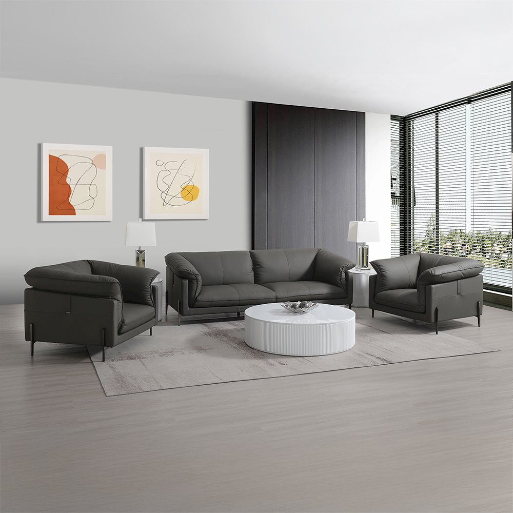 Tadi Sofa Black Top Grain Leather. Picture 6