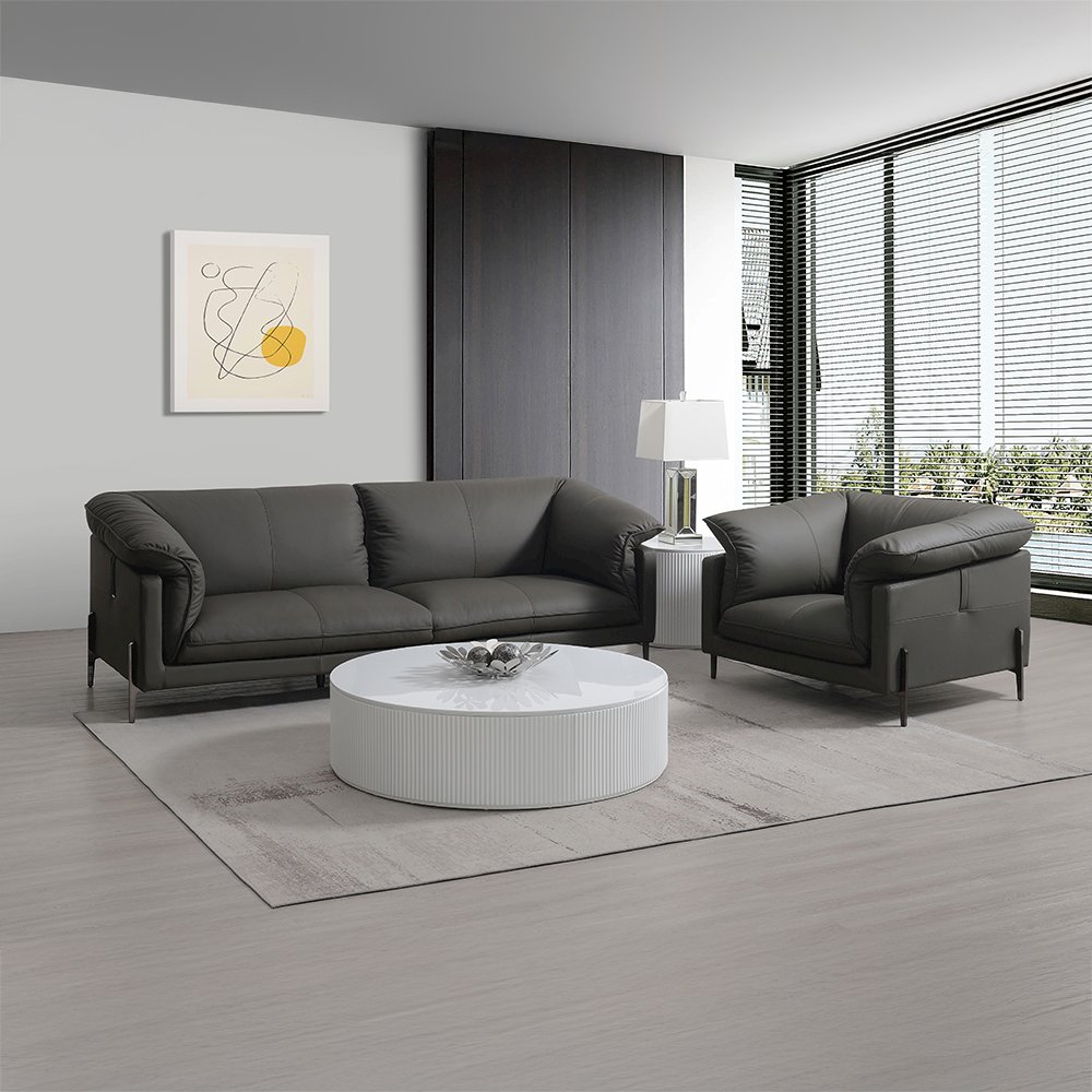 Tadi Sofa Black Top Grain Leather. Picture 7