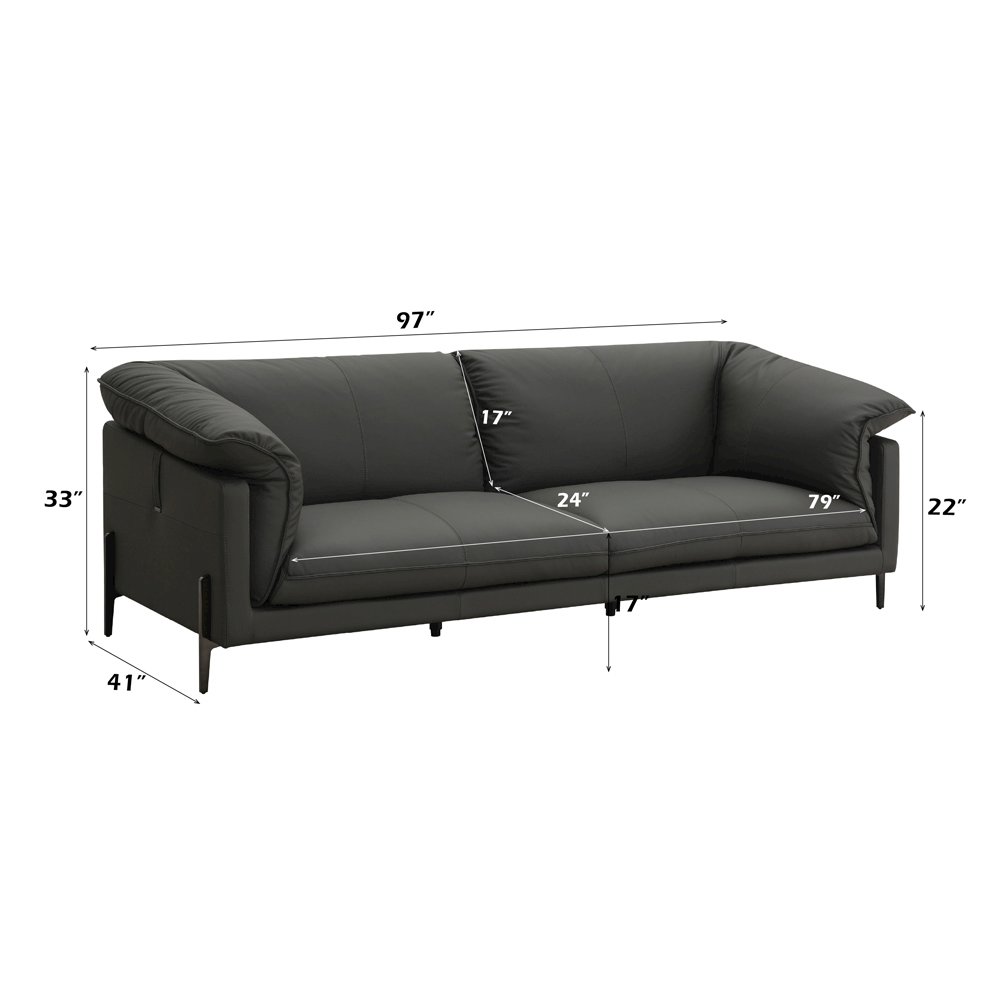 Tadi Sofa Black Top Grain Leather. Picture 8