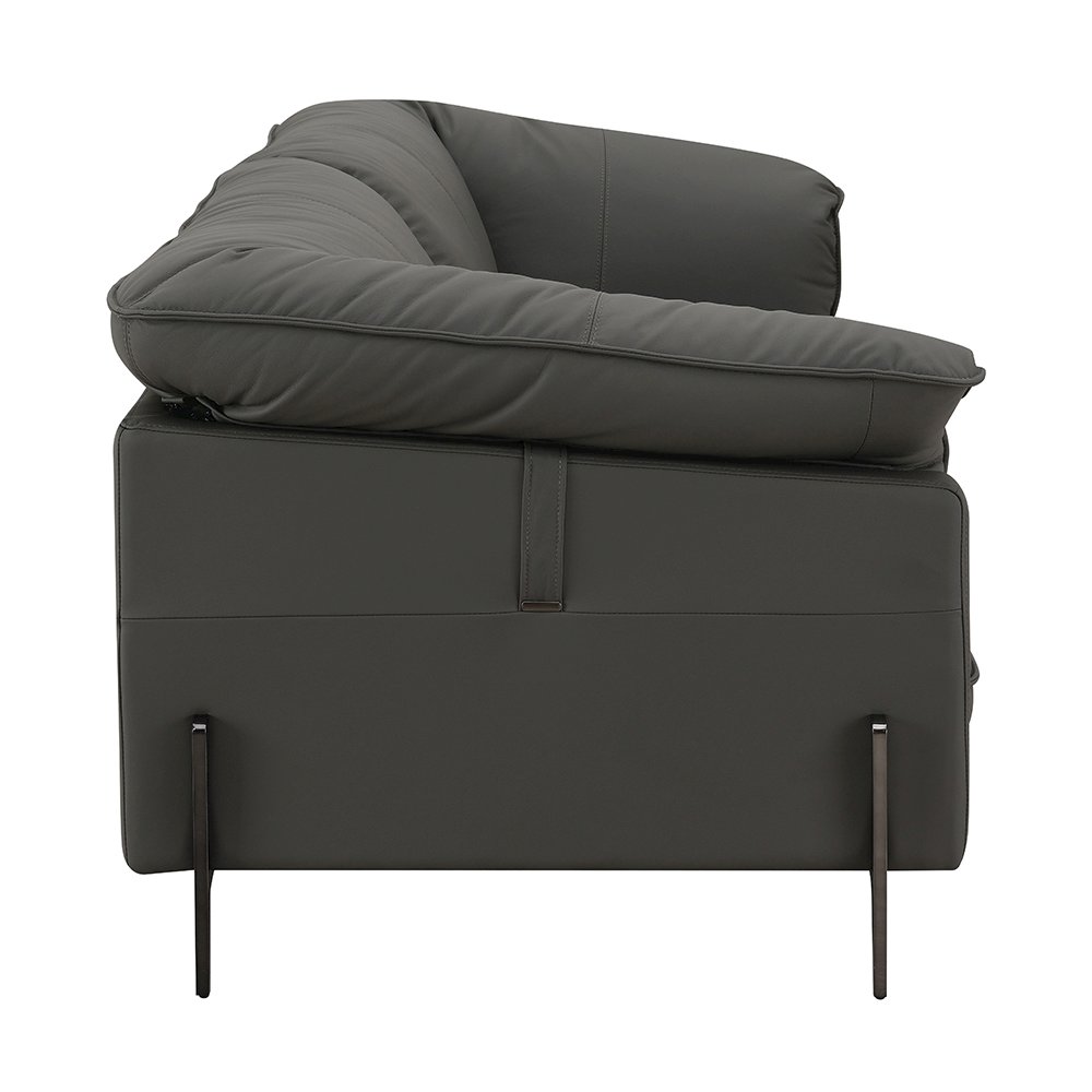 Tadi Loveseat Black Top Grain Leather. Picture 4