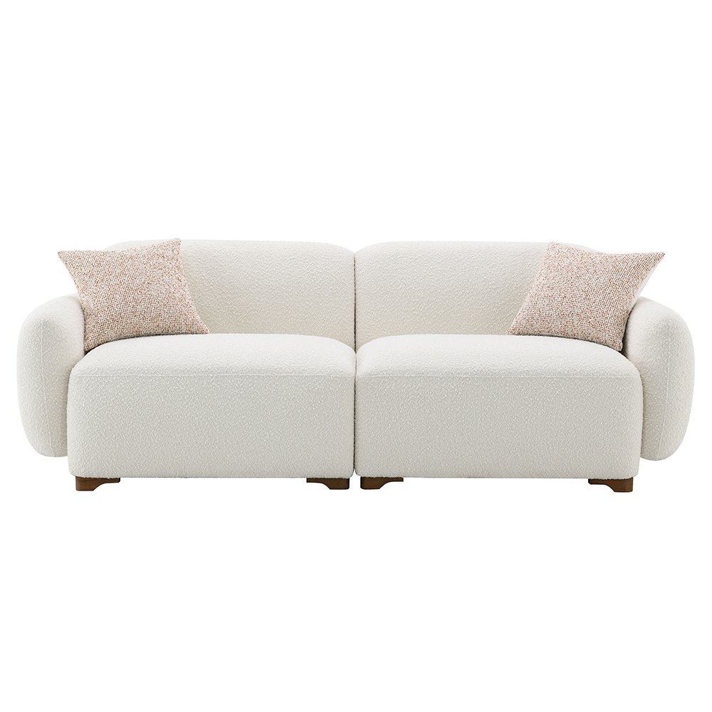 Darius Sofa w/2 Pillows Beige Boucle. Picture 3