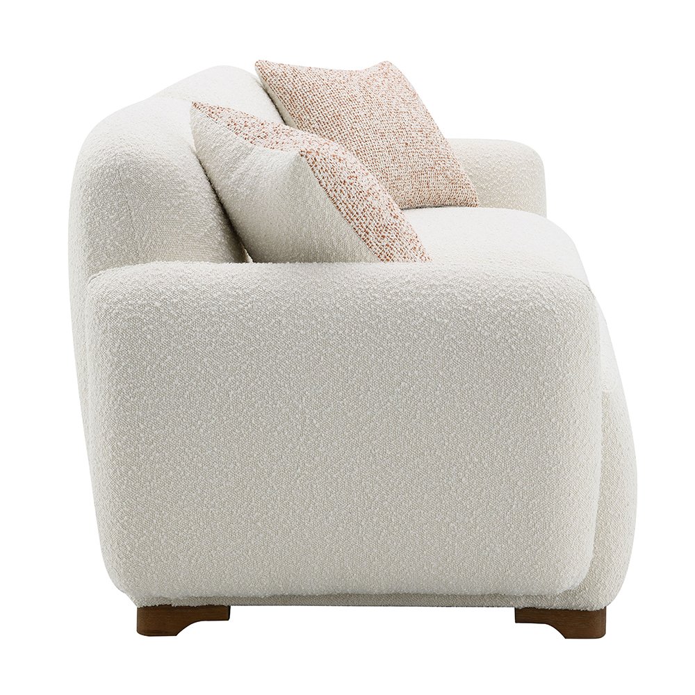 Darius Sofa w/2 Pillows Beige Boucle. Picture 4