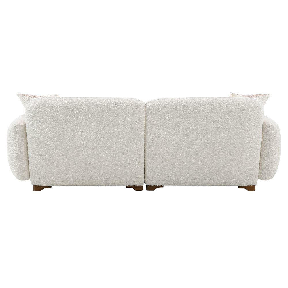 Darius Sofa w/2 Pillows Beige Boucle. Picture 5