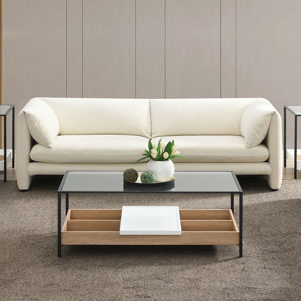 Jaeda Sofa Beige Linen. Picture 1