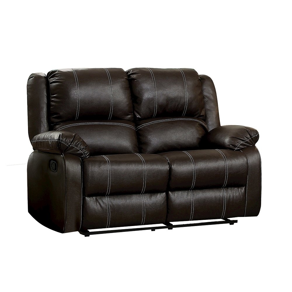 Zuriel Motion Loveseat Brown Synthetic Leather. Picture 2