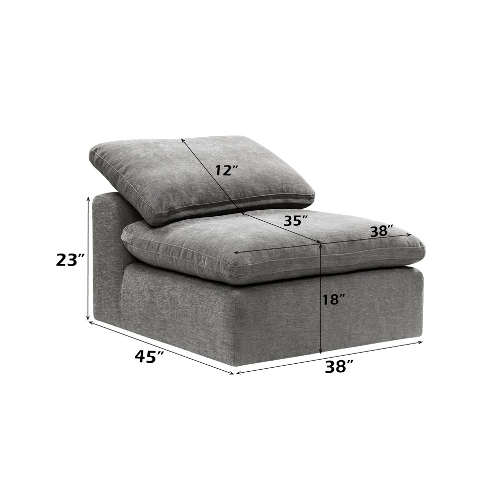 Naveen Modular - Armless Chair Gray Linen. Picture 8