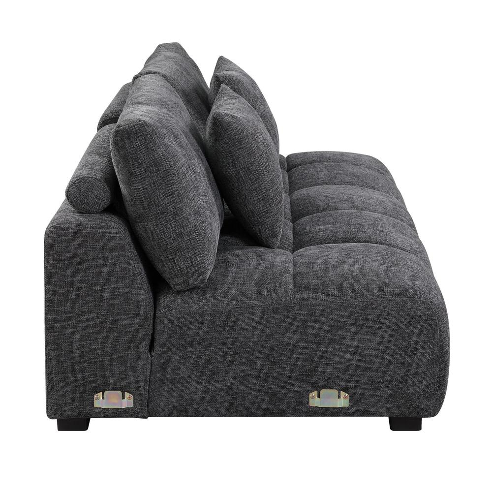 Chosen Sectional Sofa w/6 Pillows Gray Chenille. Picture 3